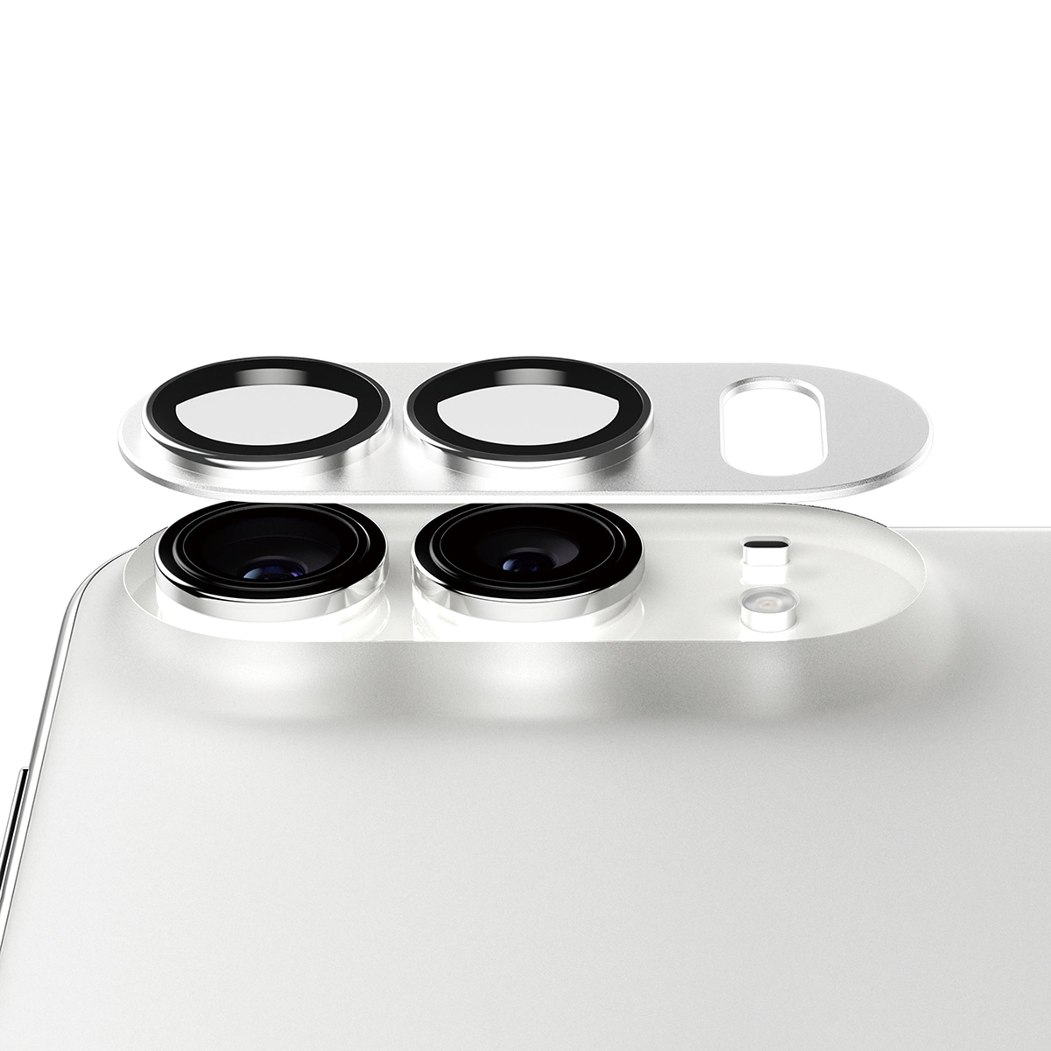 PanzerGlass® Fender Camera Lens Protector Silver iPhone Duo
